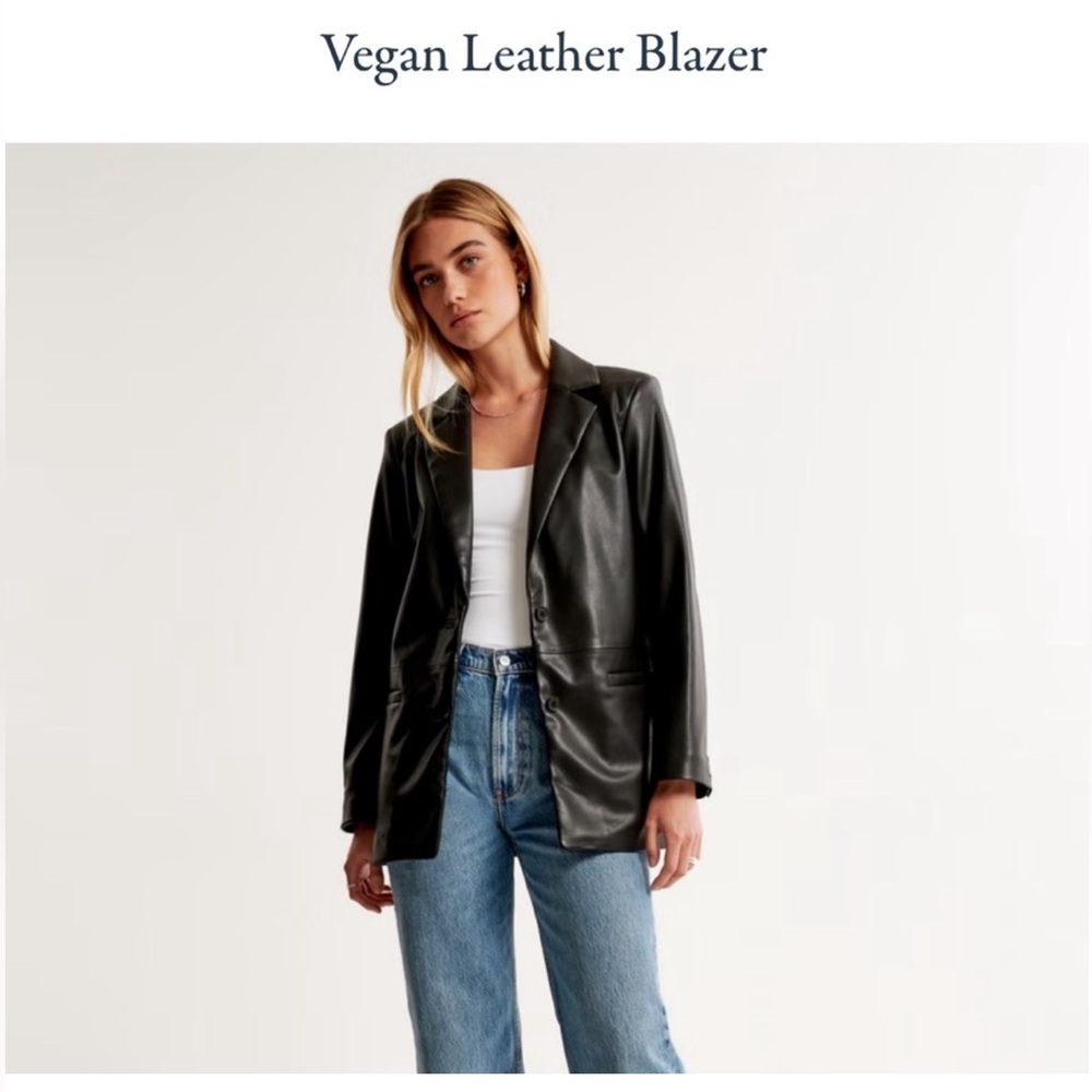 Vegan leather blazer